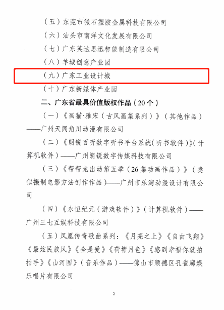 喜訊！設(shè)計(jì)城獲評(píng)為廣東省首個(gè)工業(yè)設(shè)計(jì)主題的版權(quán)興業(yè)示范基地！